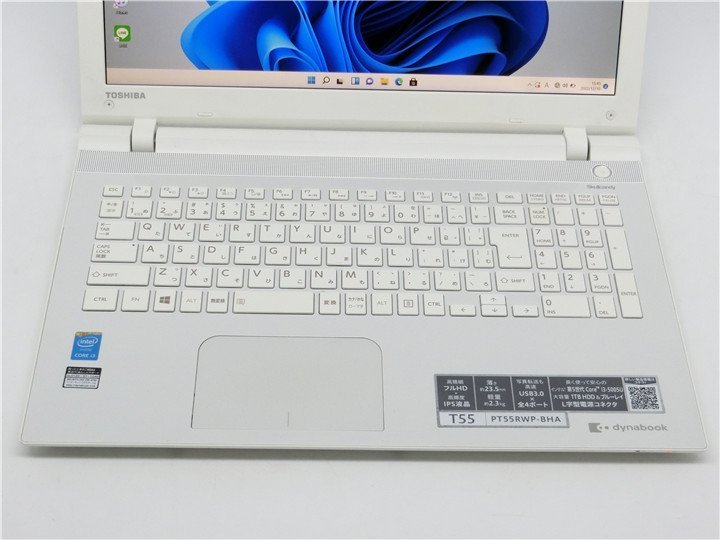 カメラ内蔵/中古/15型/ノートPC/Windows11Pro/新品SSD256/8GB/5世代i3/TOSHIBA　T55/RW　新品無線マウス　　MS　Office2021ProPlus搭載_画像2