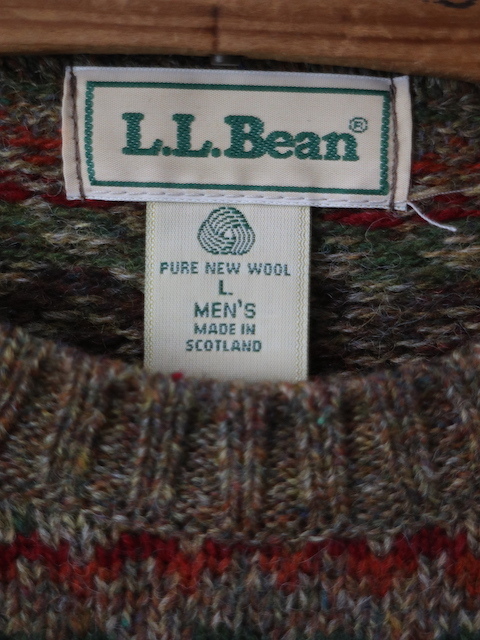 90s L.L.Bean エルエルビーン フェアアイル 総柄 ウールニットセーター(メンズ L)ビンテージ_画像5