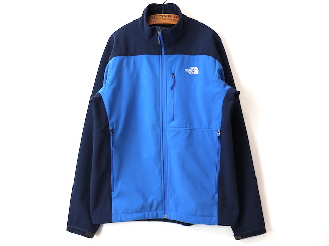 THE NORTH FACE ノースフェイス フルジップ ソフトシェル ジャケット(メンズ L)ネイビー×ブルー