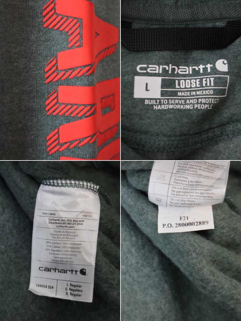 Carhartt カーハート 前V 袖プリント スウェット(メンズ L)グレー_画像7