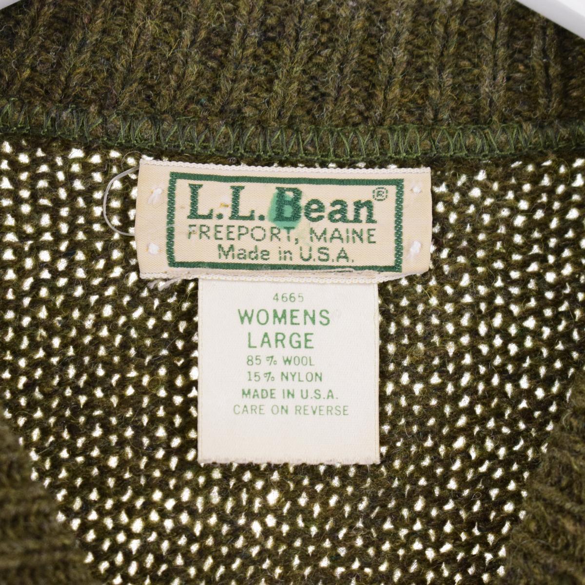 古着 エルエルビーン L.L.Bean ウールニットセーター USA製 レディースL /eaa297848_画像3