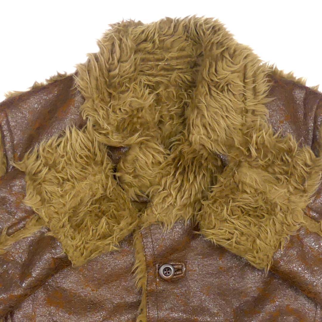  prompt decision *N.B.* men's M rank mouton coat tea original leather sheepskin Vintage real leather leather mouton jacket sheep leather Ram search :B3