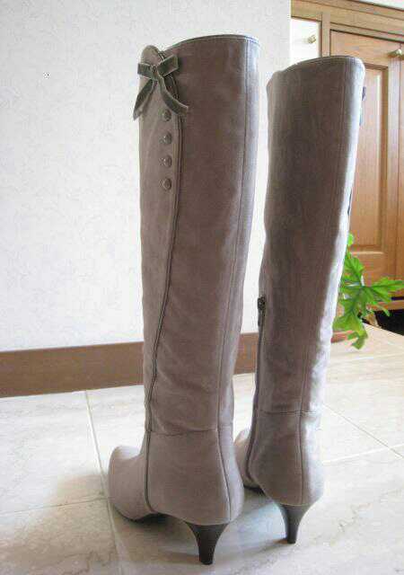 * boots * ribbon * suede * gray ju*