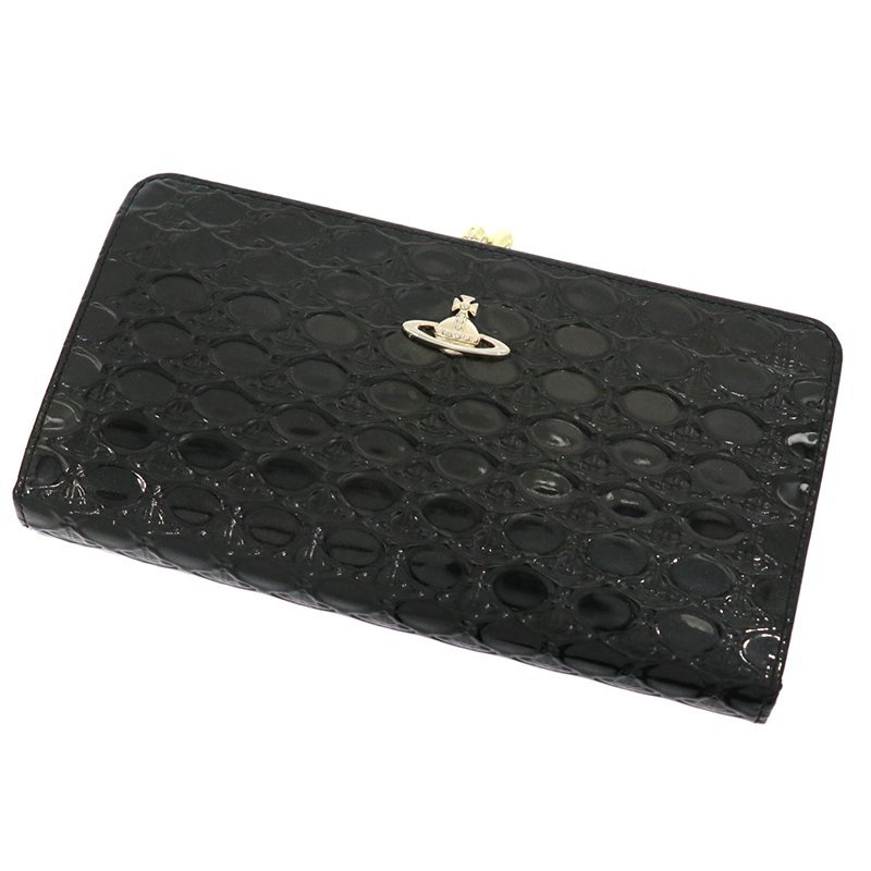 【2022 新作】 ◆ ガマ口長財布 / 3118Y911 ◆ Westwood Vivienne / ヴィヴィアンウエストウッド ◆ パテント ◆ 中古 ブラック オーブ型押し 財布 【2022 新作】 ◆ ガマ口長財布 / 3118Y911 ◆ Westwood Vivienne / ヴィヴィアンウエストウッド ◆ パテント ◆ 中古 ブラック オーブ型押し 財布