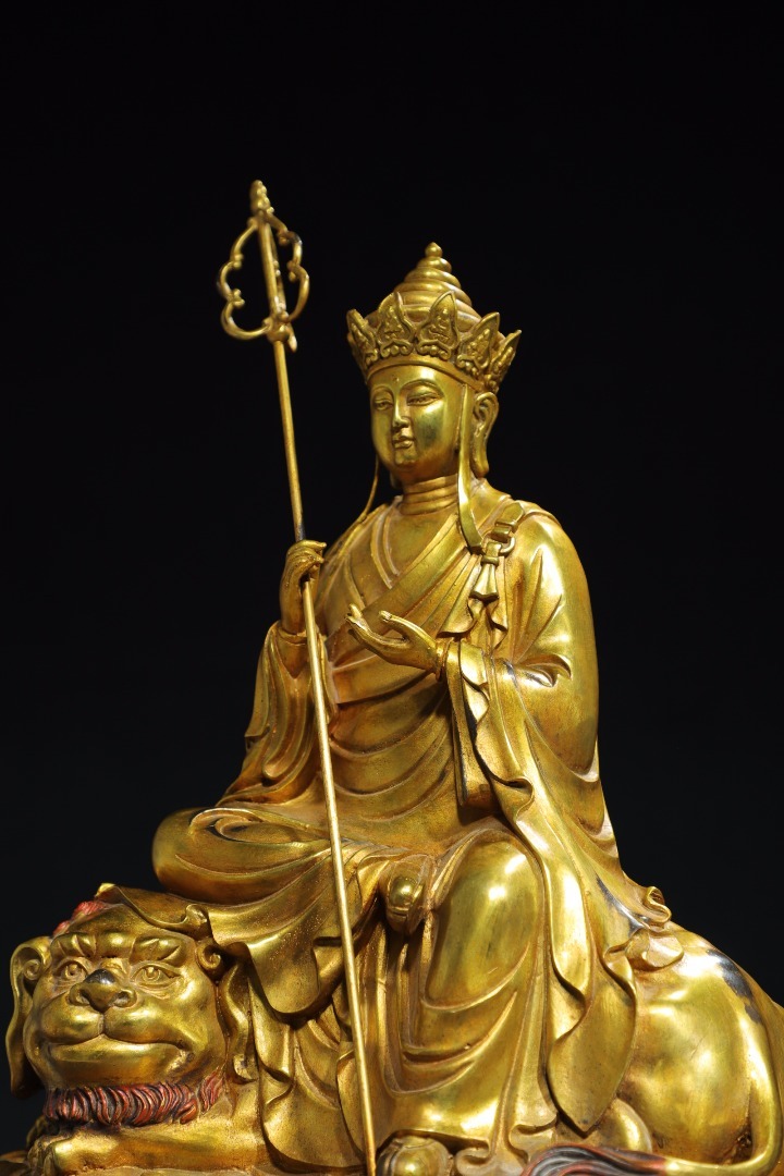 仏像,古董,珍藏,古銅製撒金,鎮宅,辟邪,古美術品,高2⃣️9⃣️cm,重3⃣️5⃣️0⃣️0⃣️克 骨董*珍藏*銅製*流金*藏傳仏像*地藏王菩薩像*仏像】極細工 古賞