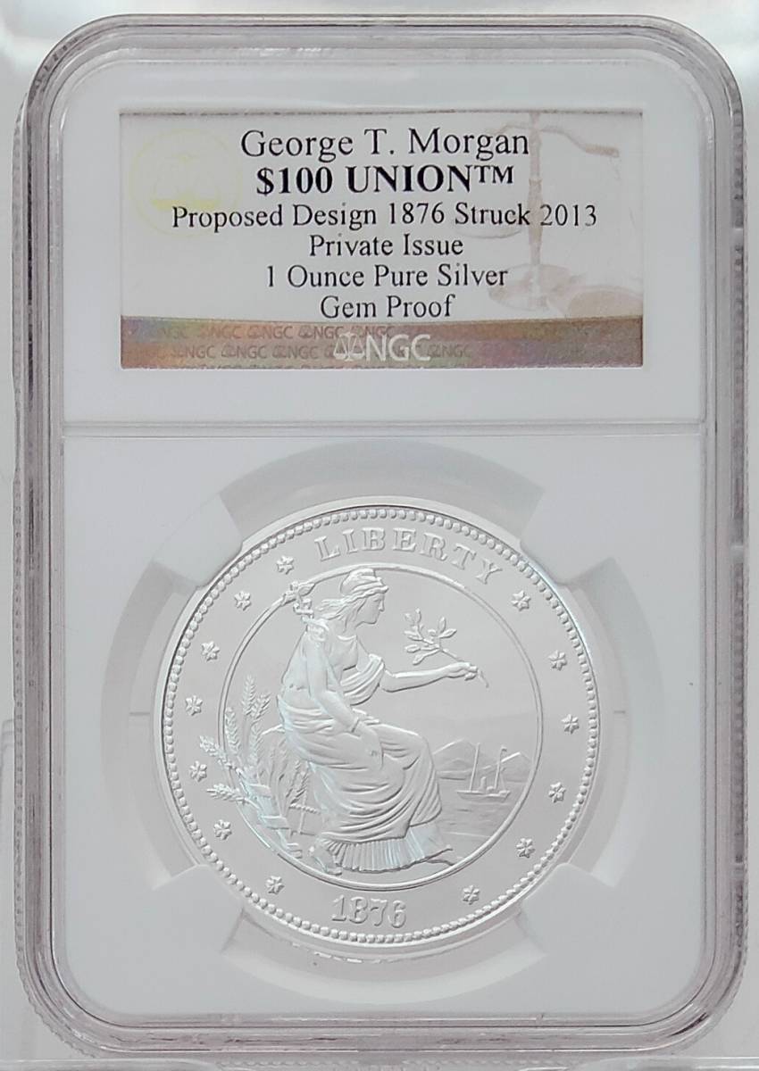 新品特価品 2015(1876年デザイン)ジョージT・モルガン1オンス100ドル