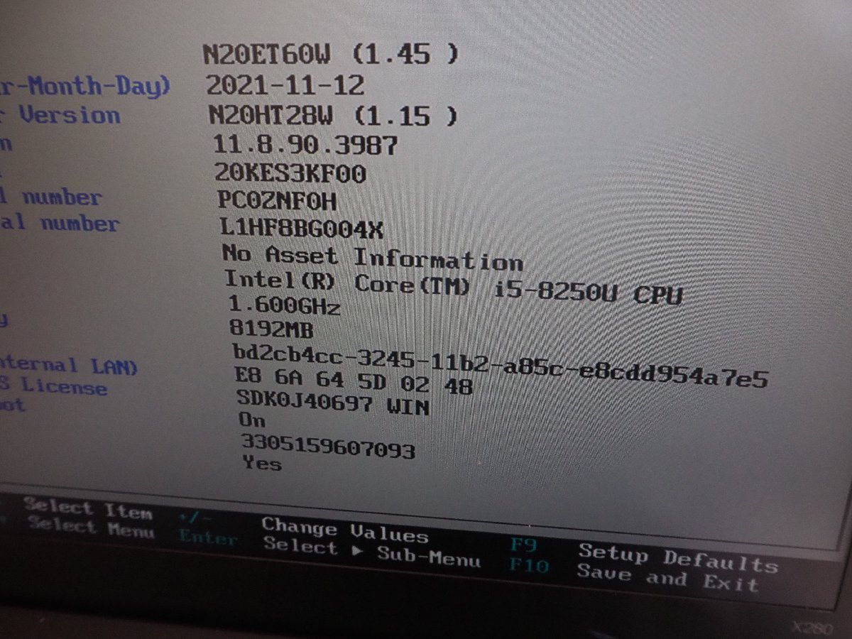ハード王】Lenovo ThinkPad X280 20KES3KF00/Corei5-8250U/8GB