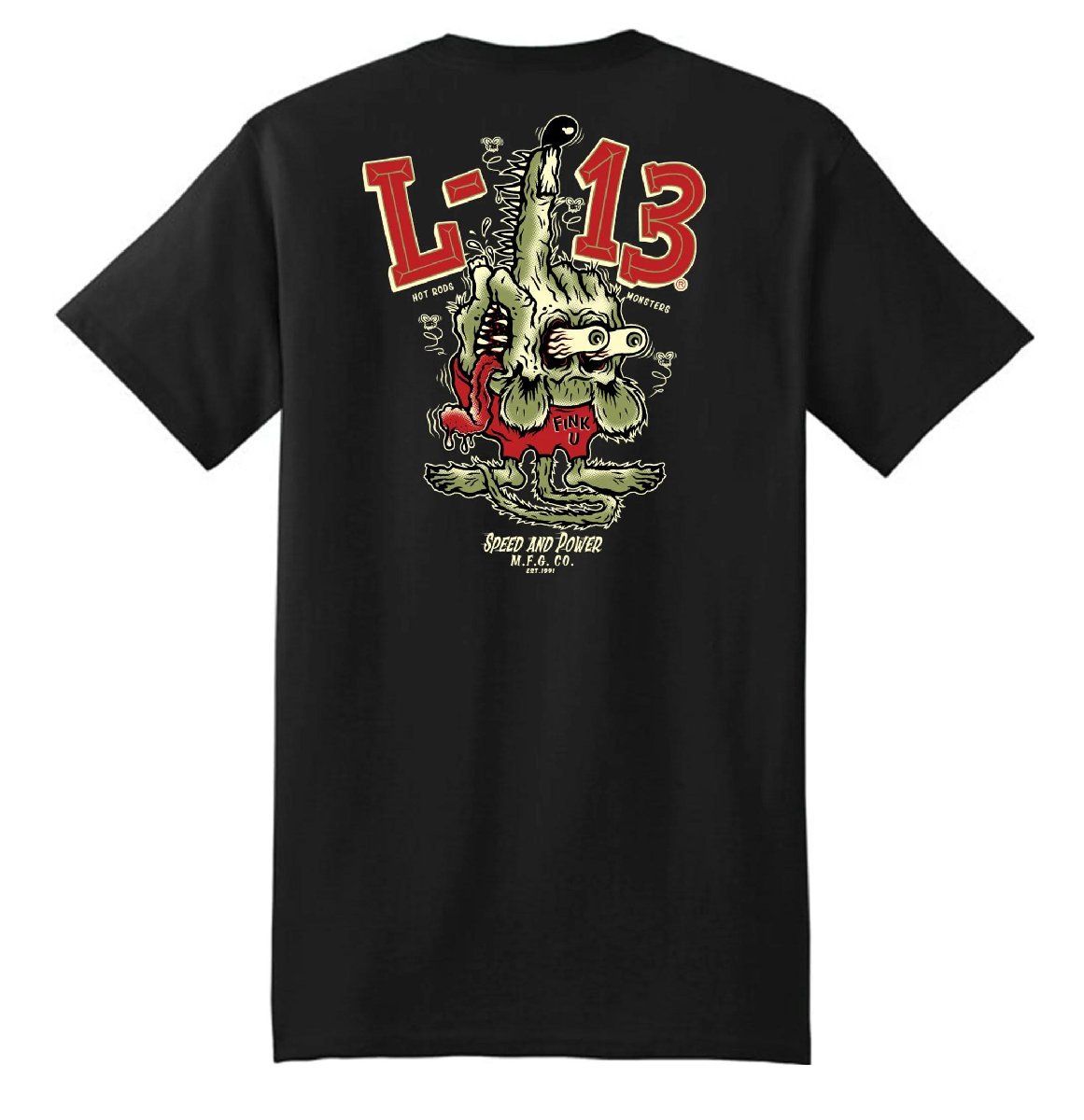 ★ラッキー13 Tシャツ LUCKY13 FINK U 黒 M 新品 ラット フィンク モンスター rat bat hot rod coop アメ車_画像6