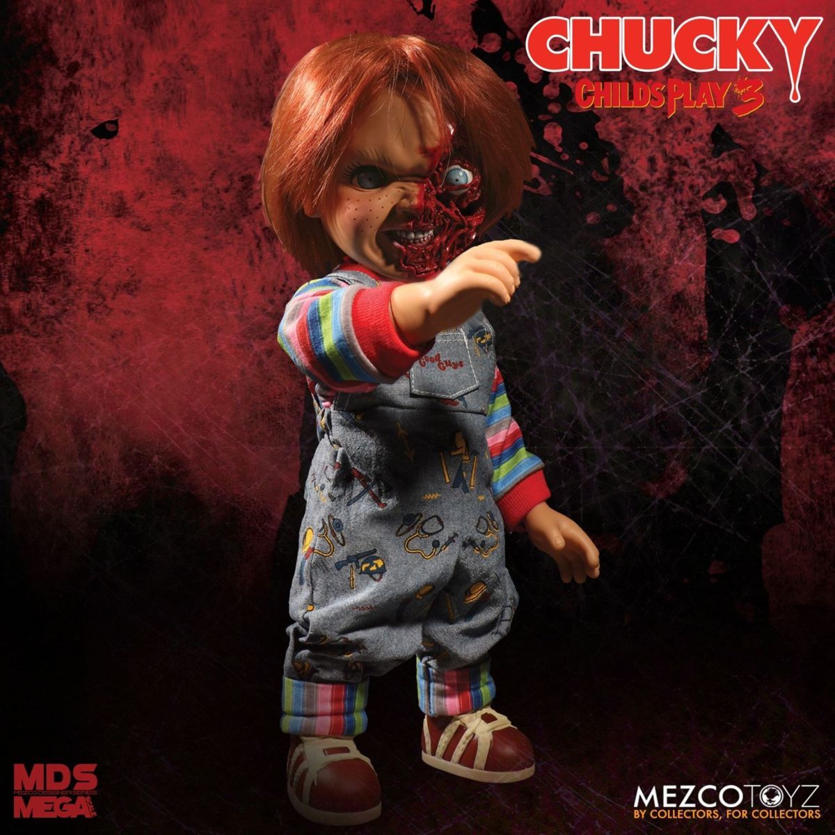 ★チャッキー 15incフィギュア PIZZA FACE CHUCKY Mega Scale 新品 チャイルドプレイ3 MEZCO TOY_画像4