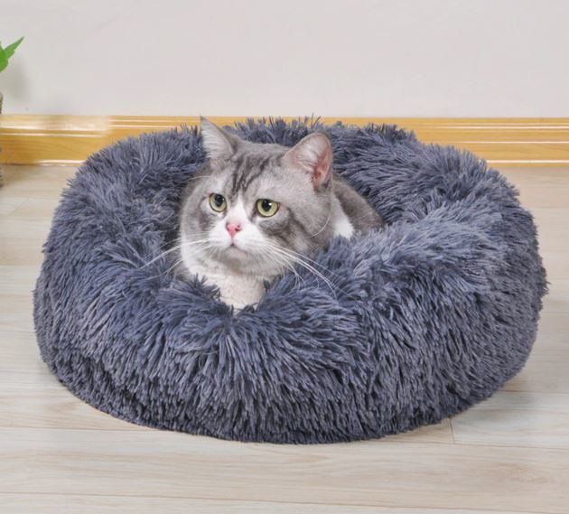 ペットベッド ペットマット ペット用品 犬猫兼用 ベッド ふわふわ かわいい 洗える ふかふか 円形 [XL ダークグレー]_画像1