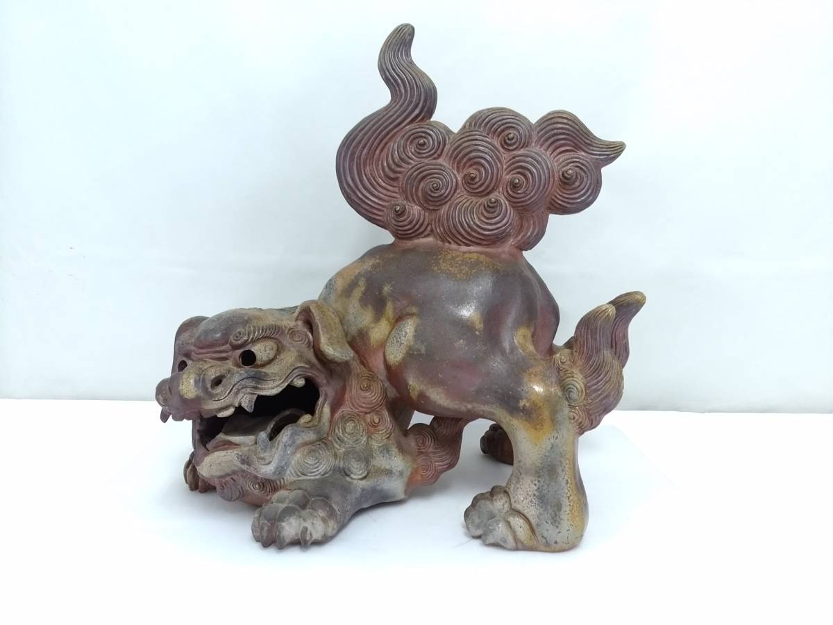 備前焼 唐獅子 置物 時代物 古備前 縁起物 伝統工芸品 Yahoo!オークション - 【初だし】備前焼 在銘 陶匠 獅子置物