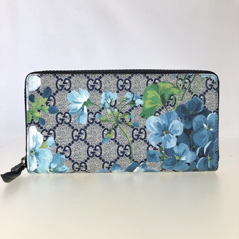 極美品 GUCCI グッチ GGブルームス フローラ ラウンドファスナー長財布