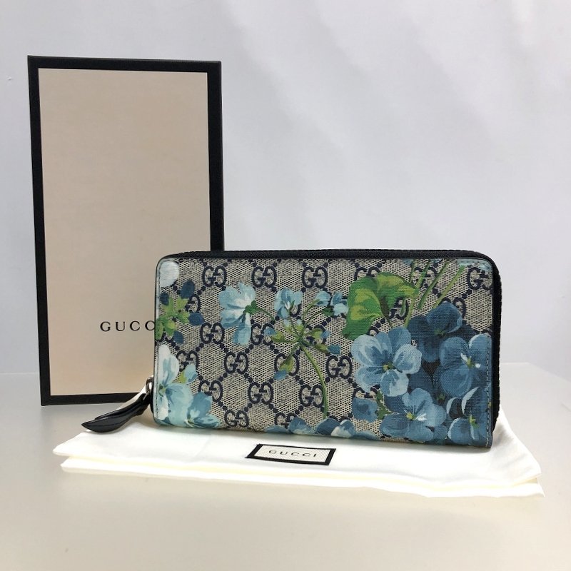 極美品 GUCCI グッチ GGブルームス フローラ ラウンドファスナー長財布