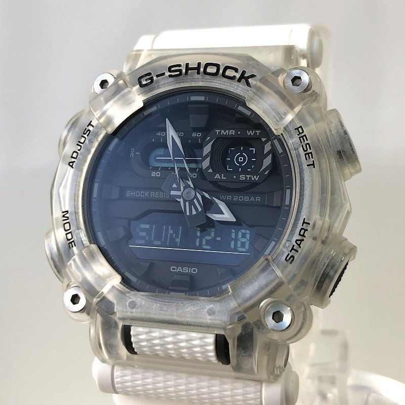 極美品 CASIO カシオ G-SHOCK クリア 腕時計 GA-900SKL-7AJ サウンドウェーブ ホワイト デジアナ QZ メンズ 福井県質屋の質セブン_画像1