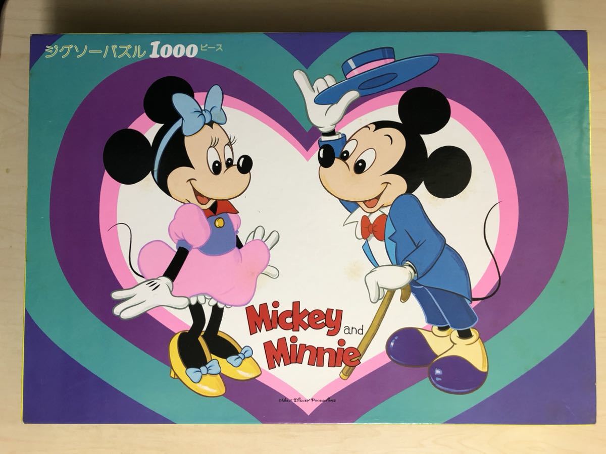 ディズニー ミッキーミニー DISNY Mickey Mouse mini mouse ジグソーパズル　1000ピース 内袋未開封　廃盤　絶版　レトロ　希少　テンヨー_画像1