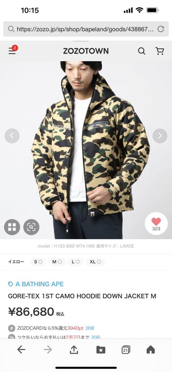セール 登場から人気沸騰】 アベイシングエイプゴアテックスダウン
