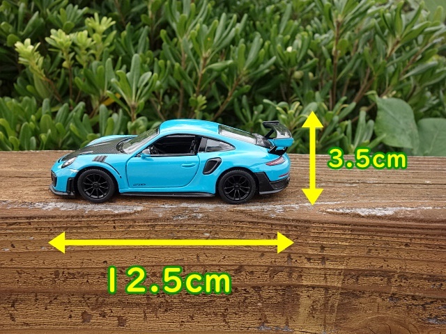 【送料350円】 ポルシェ911 GT2 RS ターコーイズ 1/36 ミニカー ＰＯＲＳＣＨＥ_局部まで綺麗な作りです。