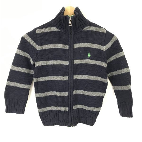 Ralph Lauren【kids size-4T/紺×グレー】ニットジャケット/ブルゾン/ジップアップセーター/jumper/jacket◆BH93_画像1