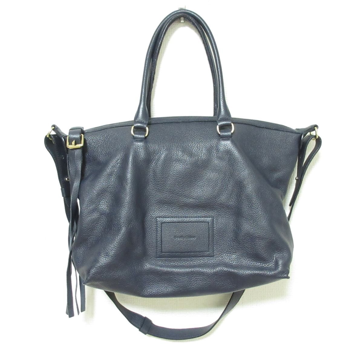 美品】SEE BY CHLOE 2waショルダートートバッグ ネイビー 本革-