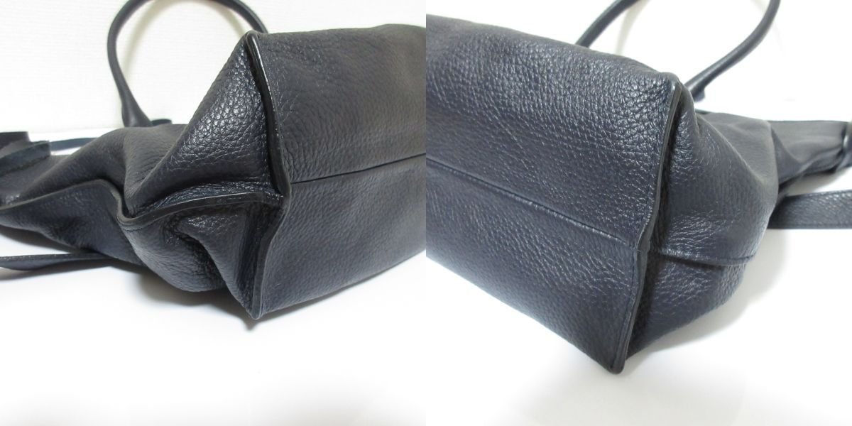 美品】SEE BY CHLOE 2waショルダートートバッグ ネイビー 本革-
