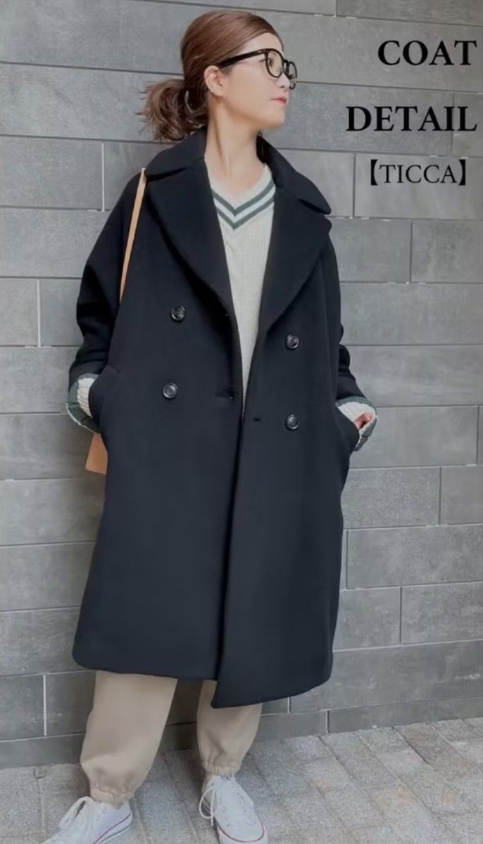 TICCA コート 新品 タグ付き 黒 レディースファッション コート 