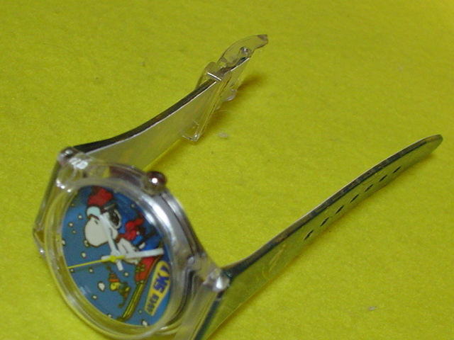  rare article design Snoopy ANAS SKI wristwatch navy blue 