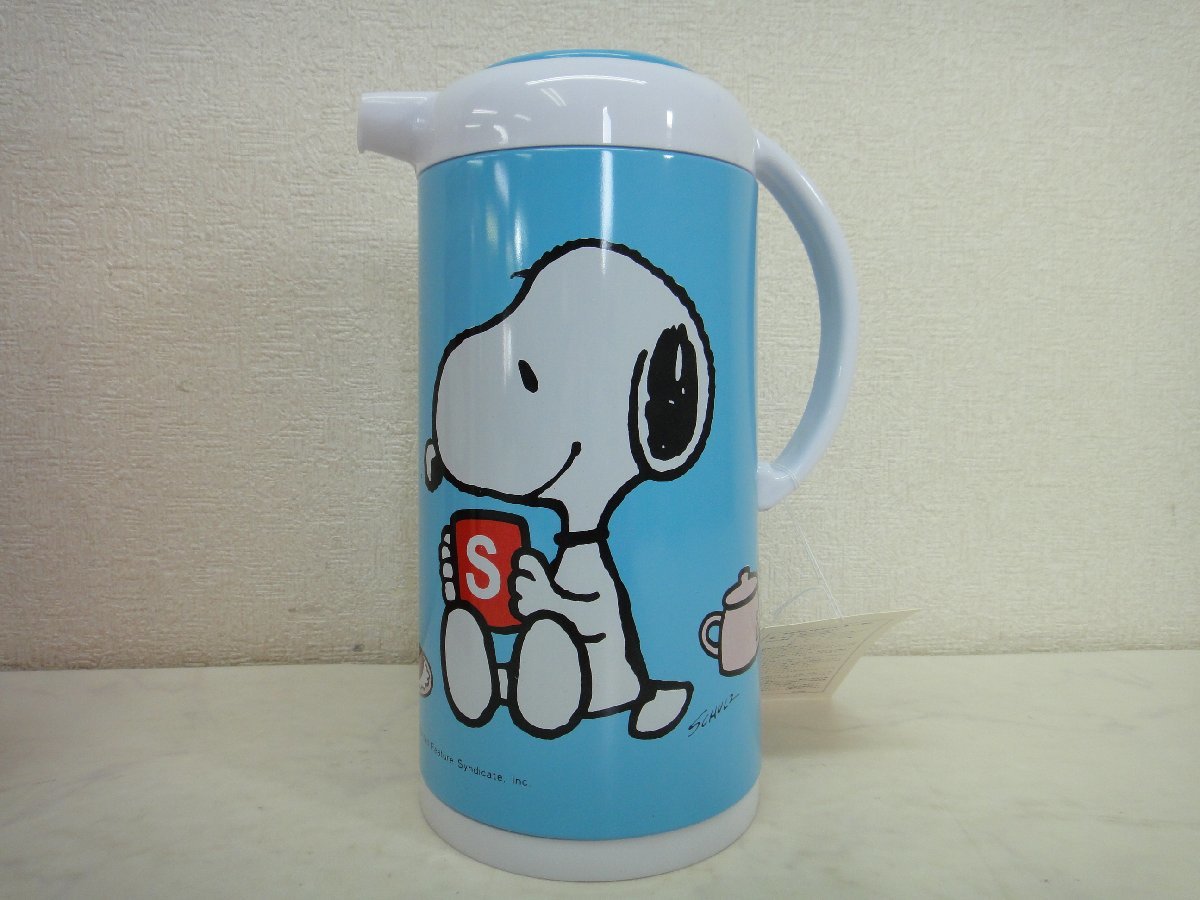 7002●昭和レトロ　SNOOPYH　HAND JUG　K-804-4　魔法瓶　未使用品　青色　その2●_画像2