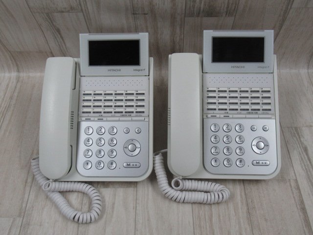 Ω ｔ10535♪ 保証有 HITACHI ET-24iF-SDW 日立 integral-F 24ボタン電話機 17年製 2台セット 動作OK・祝10000！取引突破!!