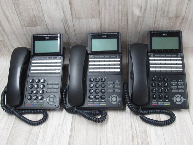 Ω ZZT 10710♪ 保証有 NEC DTK-24D-1D(BK)TEL Aspire WX UNIVERGE 24ボタン標準電話機 3台セット キレイ・祝10000！取引突破！_画像1