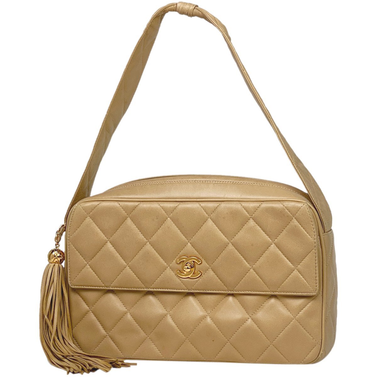 人気 CHANEL フリンジ タッセル ポーチ パープルの通販 by ブランド