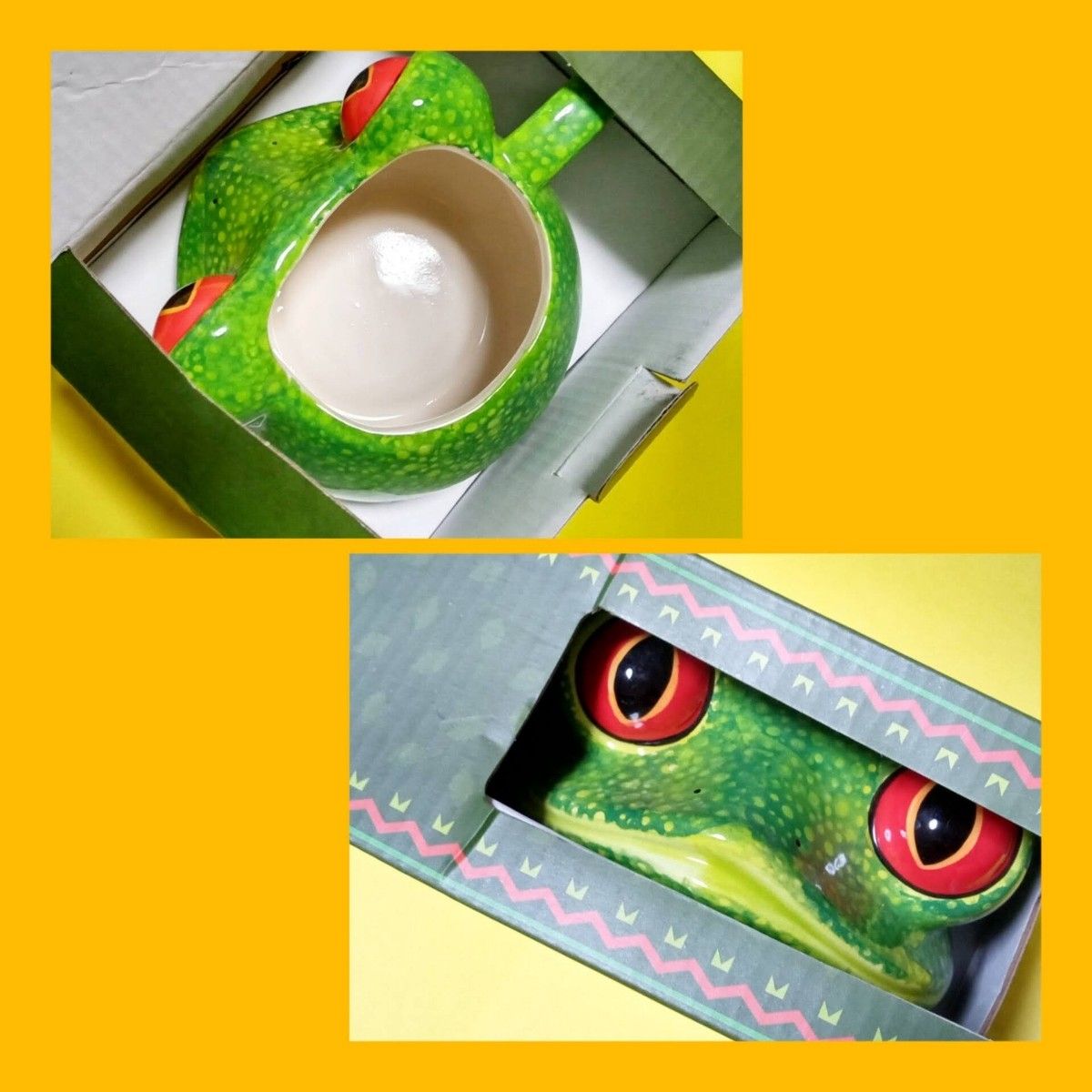 マグカップ ペン立て 小物入れ カエル かえる 蛙 ペア 大きめ セラミック製 陶器 プレゼント ティーカップ 1個【値下げ不可】