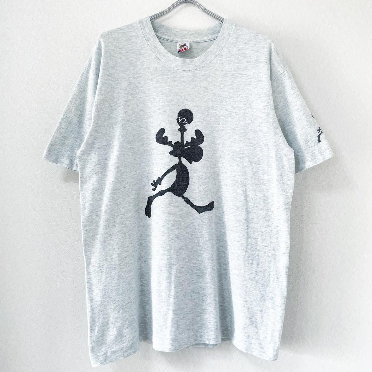 ■激レア■90s USA製 BULLWINKLE JORDAN シルエット パロディ Tシャツ L ブルウィンクル ジョーダン ビンテージ_画像1