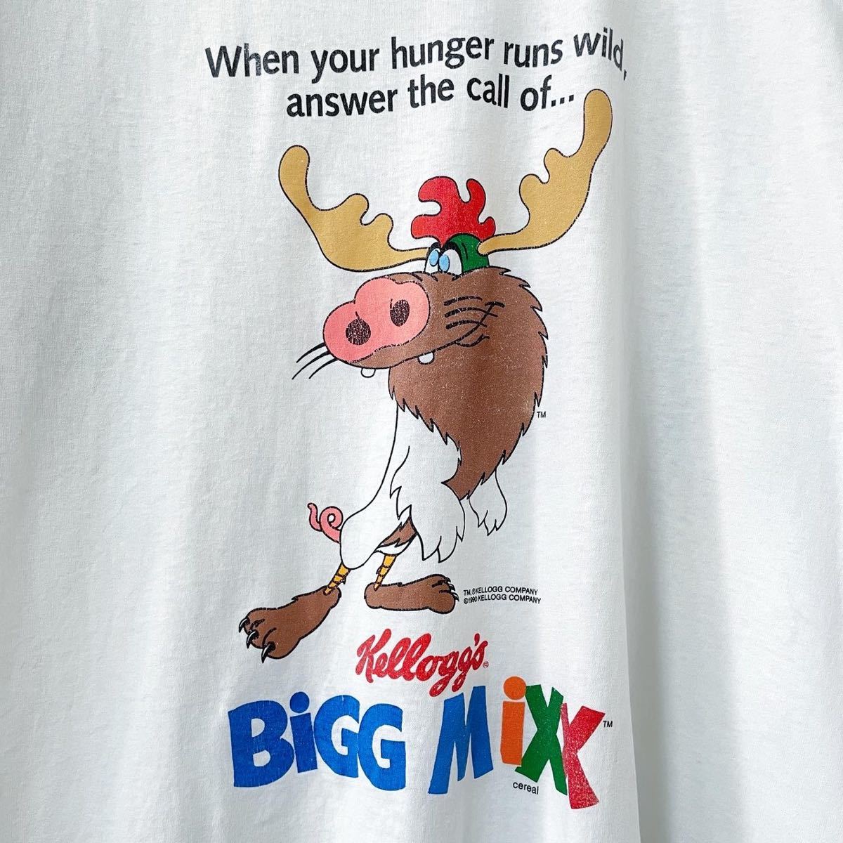 ■激レア■90s USA製 KELLOGG'S BIGG MIXX コーンフレーク 企業 Tシャツ XL ケロッグ アート ビンテージ_画像2