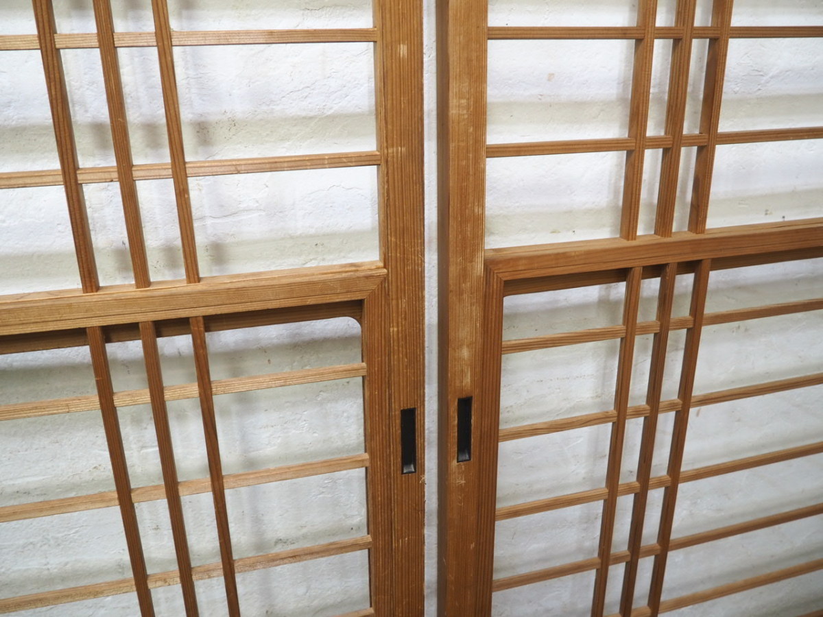 taB0173*(1)[H177cm×W89,5cm]×4 sheets * wonderful design. retro snow see shoji door * old fittings sliding door glass door old Japanese-style house reproduction . pavilion charge .M pine 