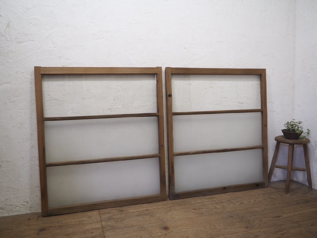 税込】 タH0824◇【H101,5cm×W89cm】×2枚◇ビンテージ◇レトロな古い木