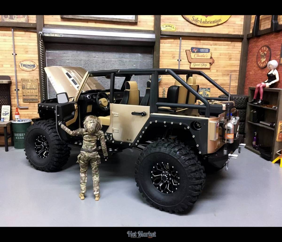 AUSTAR SCX10 Jeep RUBICON ジープ ルビコン KYX製オープン樹脂ボディー クローラーRC 動画有り axial Traxxas_画像3