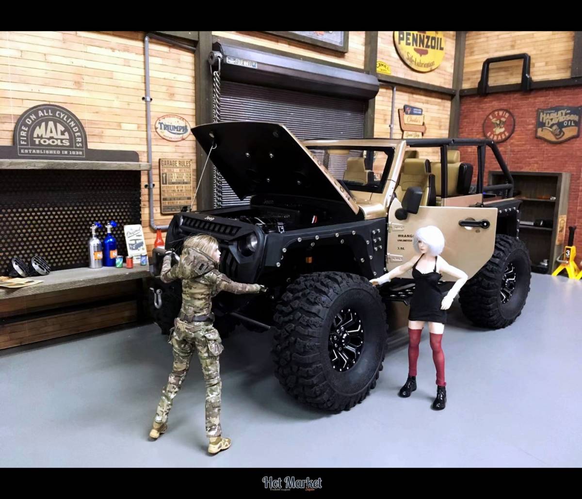 AUSTAR SCX10 Jeep RUBICON ジープ ルビコン KYX製オープン樹脂ボディー クローラーRC 動画有り axial Traxxas_画像4