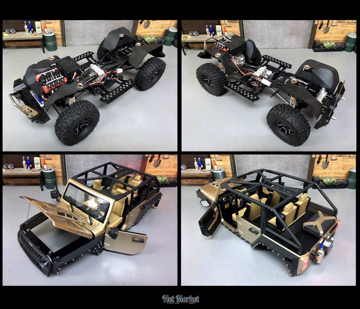 AUSTAR SCX10 Jeep RUBICON ジープ ルビコン KYX製オープン樹脂ボディー クローラーRC 動画有り axial Traxxas_画像9