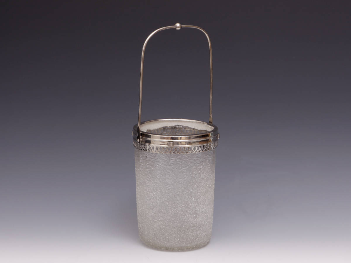 昭和初期 レトロ ガラス 和ガラス ガラス器 工芸硝子 ビール冷やし ワインクーラー 時代箱　b7175k