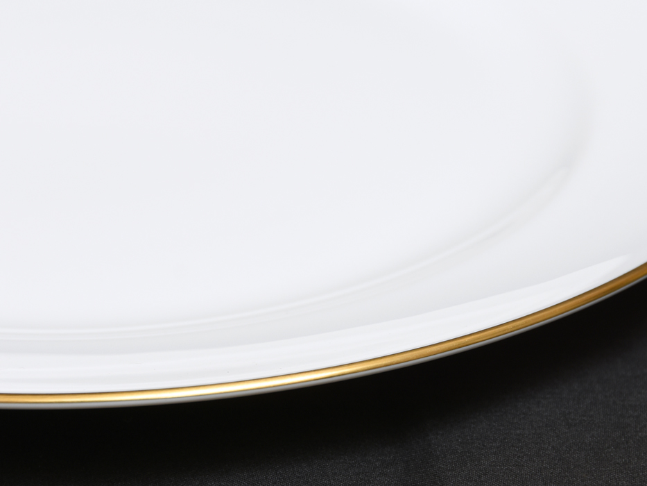 大倉陶園 ゴールドライン（リムシェープ）２５．５cm ミート皿 ６枚 白磁 金彩 陶磁器 洋食器 西洋美術 OKURA ART CHINA　　z3364o_画像8