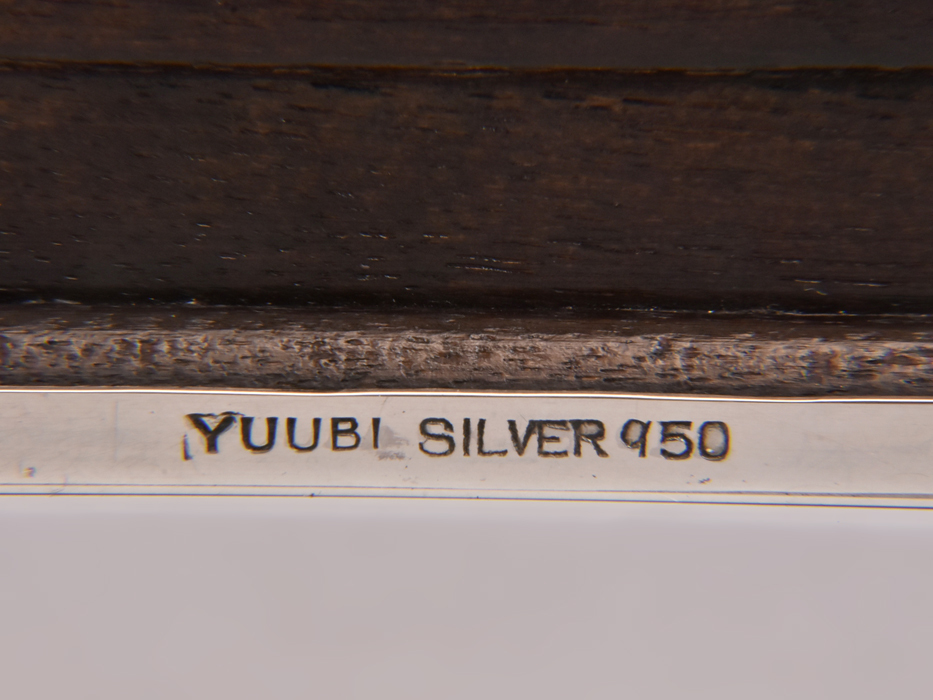 銀製 銀 SILVER 950 小箱 シガレットケース 煙草入 内側木製 総 銀製 銀 SILVER 950 小箱 シガレットケース 煙草入 内側木製 総