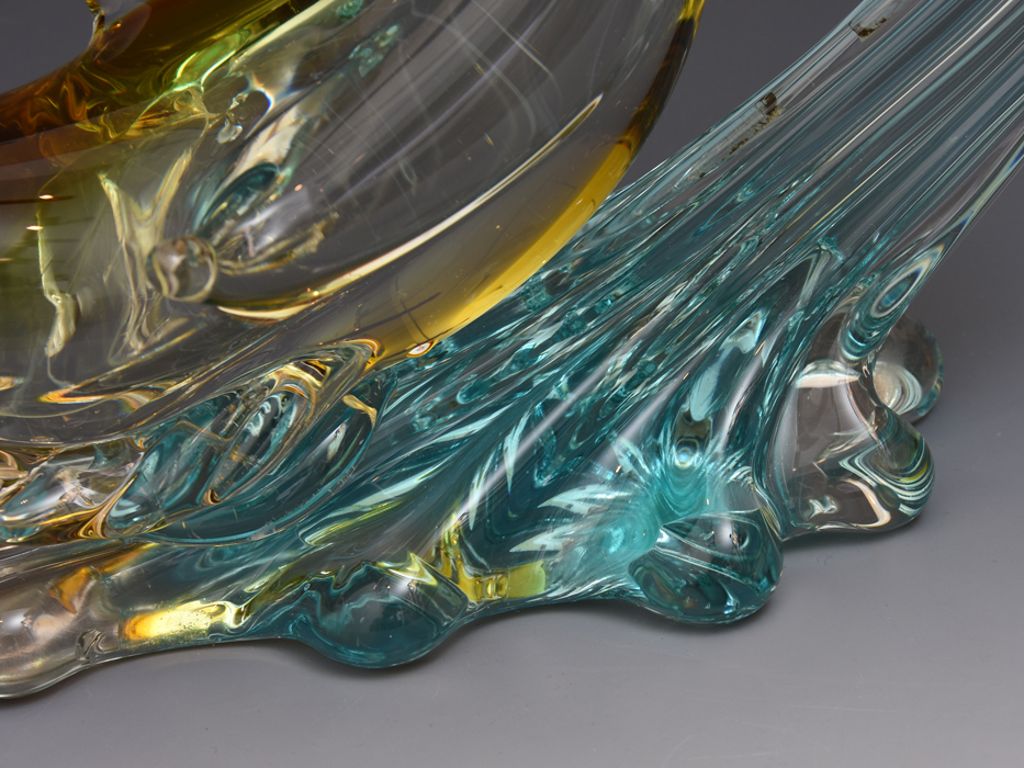 イタリア MURANO ムラノ ヴェネツィア ガラス 水鳥 オブジェ ガラス工芸 センターピース 西洋美術 　b8568s_画像5