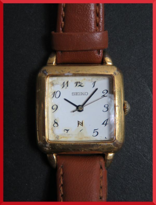 セイコー SEIKO ノイエ クォーツ 3針 1F21-5020 女性用 レディース 腕時計 T613 稼働品_画像1