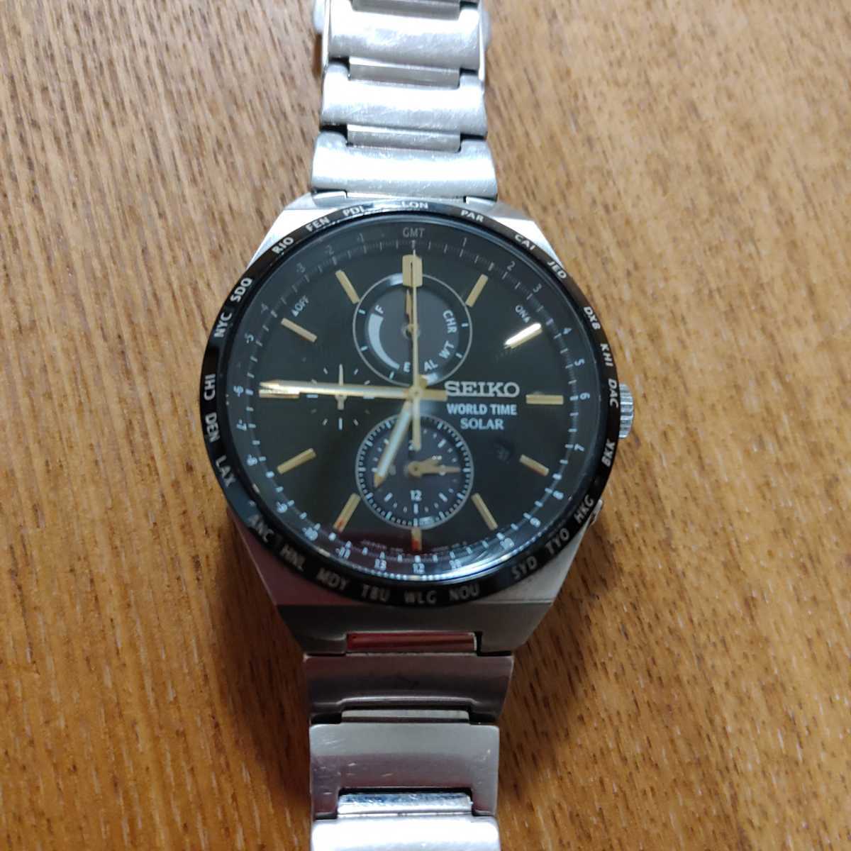 高級感 ワールドタイム 【SEIKO】セイコー ワールドタイム ソーラー