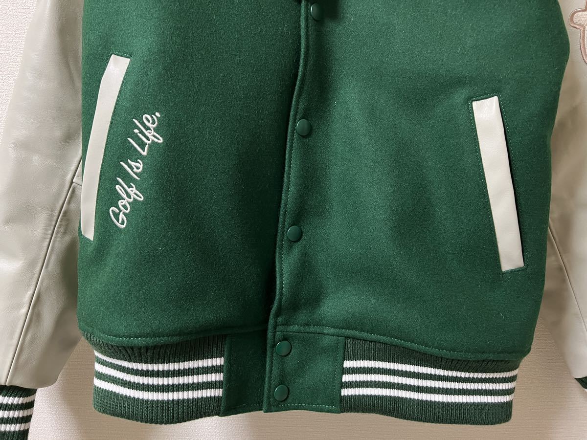 MALBON X WDS マルボン ウィンダンシー バーシティジャケット スタジャン L MALBON GOLF X WDS VARSITY JACKET / GREEN