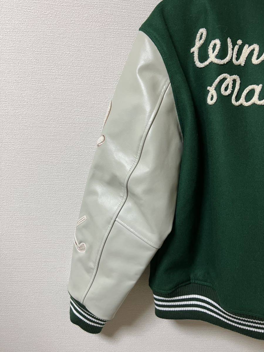 MALBON X WDS マルボン ウィンダンシー バーシティジャケット スタジャン L MALBON GOLF X WDS VARSITY JACKET / GREEN