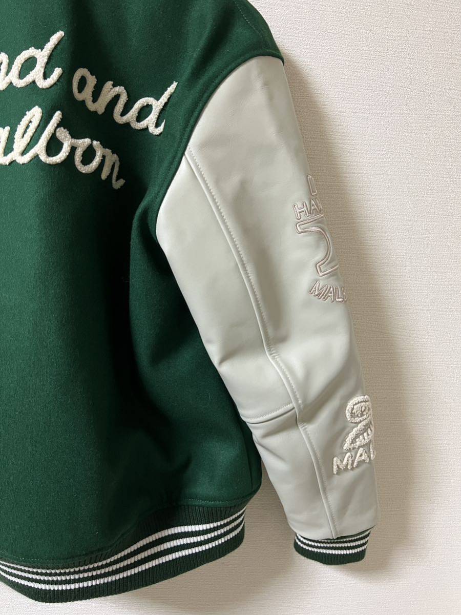 MALBON X WDS マルボン ウィンダンシー バーシティジャケット スタジャン L MALBON GOLF X WDS VARSITY JACKET / GREEN