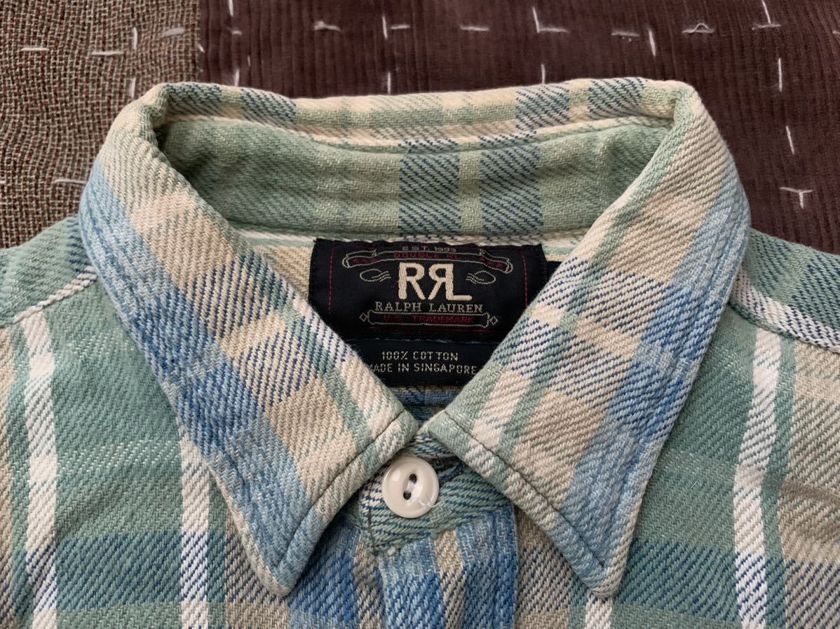 90s L RRL 三ツ星 vintage ネルシャツ RALPH LAUREN ダブルアールエル ビンテージ ラルフローレン_画像5