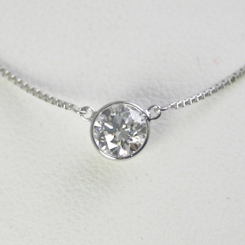 ダイヤモンド ネックレス プラチナ 一粒 0.5ct 鑑定書付 0.500ct F