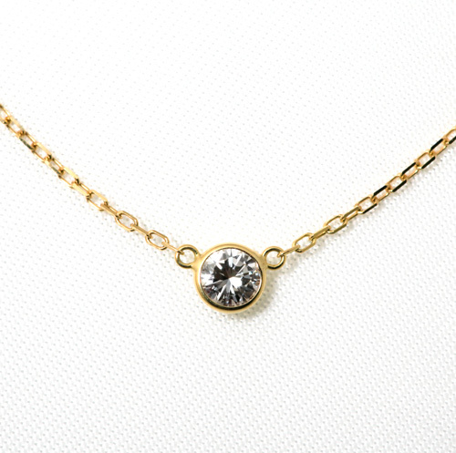 ダイヤモンド ネックレス K18 一粒 0.2ct 鑑定書付 0.218ct Dカラー ...